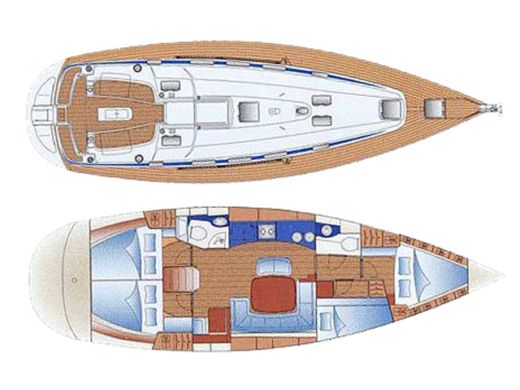 Sailboat Bavaria 44 with aircodition Σχέδιο κάτοψης σκάφους