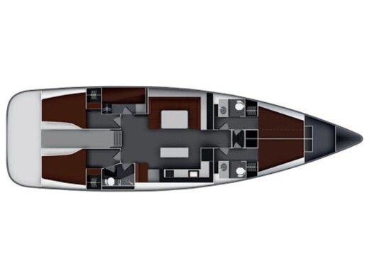 Sailboat  Bavaria 55 Cruiser Plano del barco