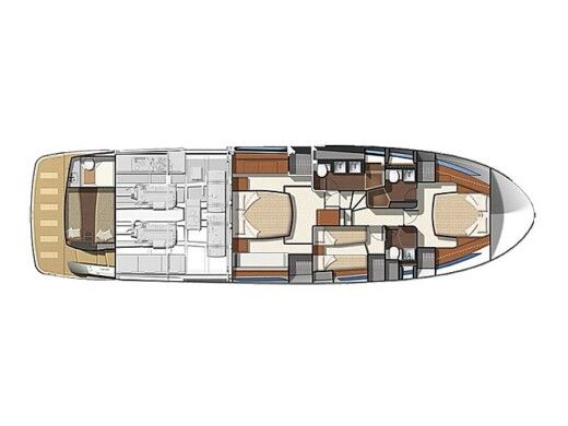 Motorboat  Prestige 620 S Boat layout