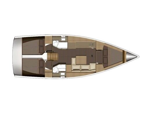 Sailboat DUFOUR 382 Grand Large Plattegrond van de boot