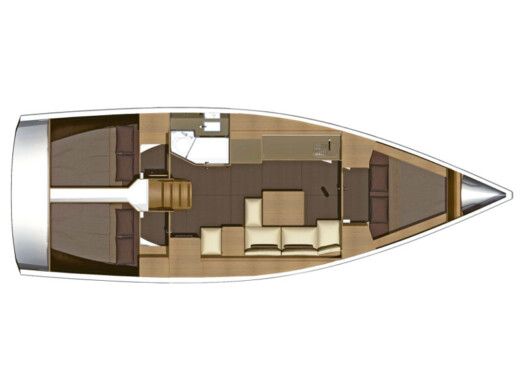 Sailboat Dufour 350 GL Plano del barco