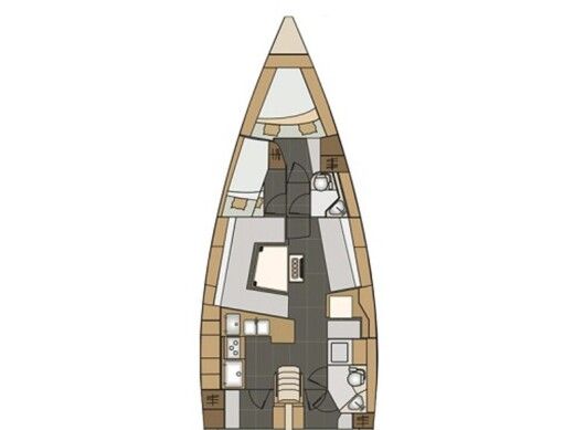 Sailboat  Elan Impression 45 Boot Grundriss