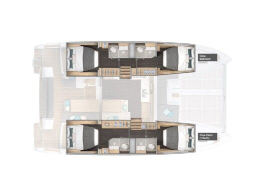 Catamaran  Lagoon 43 Σχέδιο κάτοψης σκάφους