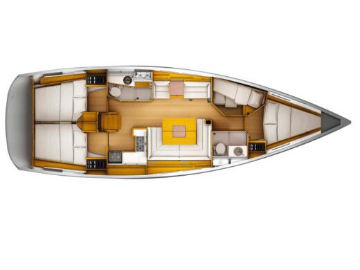 Sailboat  Sun Odyssey 449 Σχέδιο κάτοψης σκάφους