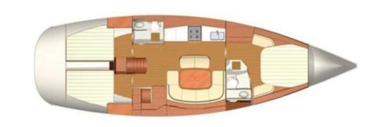 Sailboat Dufour 455 Grand Large Plattegrond van de boot