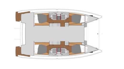 Catamaran Fountaine Pajot Astrea 42 Plattegrond van de boot