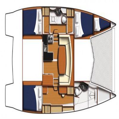 Catamaran Robertson & Caine Leopard 39 Powercat Plattegrond van de boot