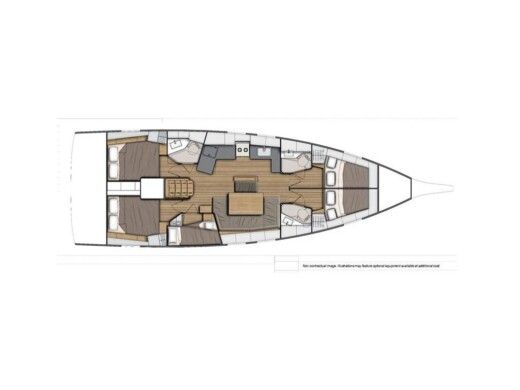 Sailboat  Oceanis 46.1 Plattegrond van de boot