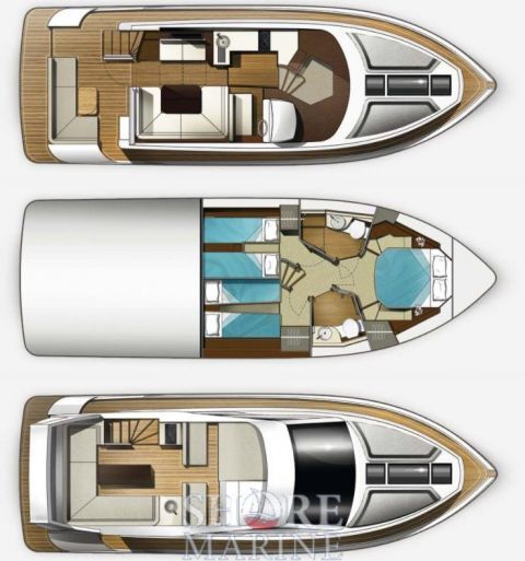 Motorboat Galeon 420fly boat plan