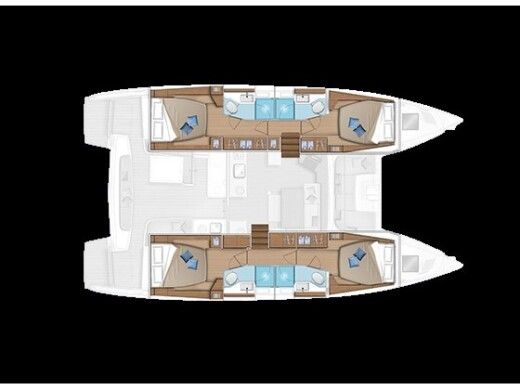 Catamaran  Lagoon 46 Boat layout