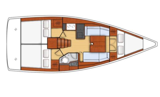 Sailboat Beneteau Oceanis 35.1 Plattegrond van de boot