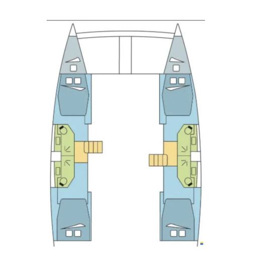 Catamaran Bali - Catana 45 Boat layout