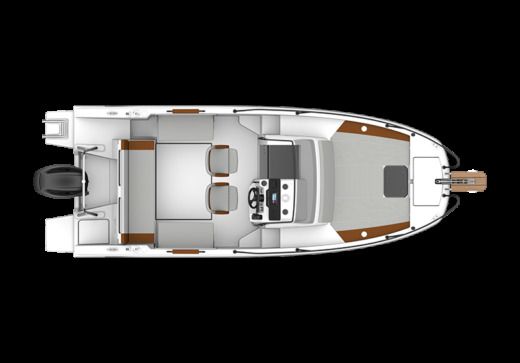 Motorboat Beneteau 2022 Flyer 7 Sundeck Boot Grundriss