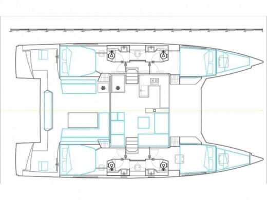 Catamaran Nautitech 46 Fly Boat layout