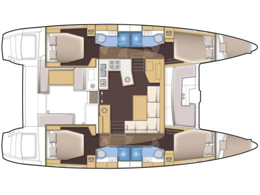 Catamaran  Lagoon 450 Fly- boat plan
