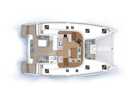 Catamaran  Lagoon 46 boat plan