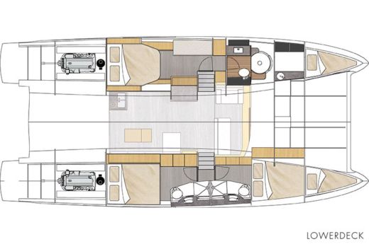 Motorboat Fountaine Pajot Cumberland 46 Boat layout