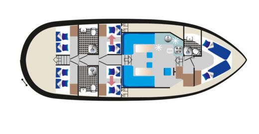 Houseboat Aquanaut Vintage (HMR) Plattegrond van de boot
