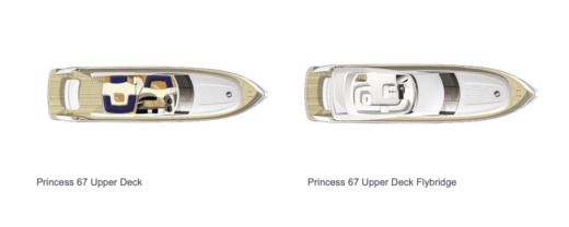 Motorboat Princess 67 Flybridge boat plan