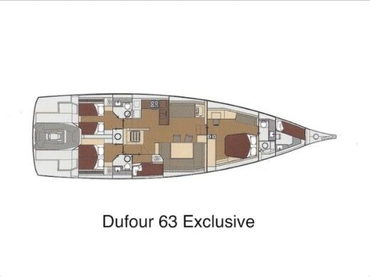Sailboat Dufour Dufour 63 Exclusive Σχέδιο κάτοψης σκάφους