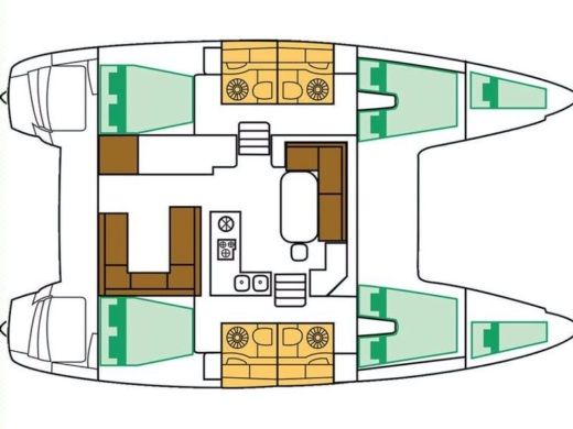 Catamaran  Lagoon 400 S2 boat plan