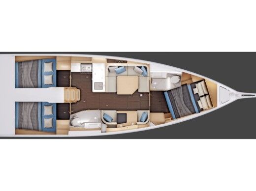 Sailboat  Sun Odyssey 415 Planimetria della barca