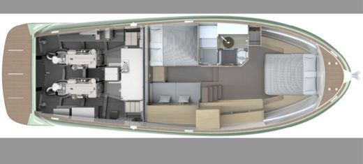 Motorboat Solaris Power 44 Open Boot Grundriss