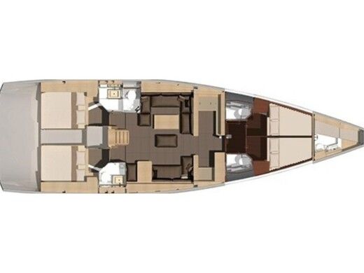 Sailboat Dufour Dufour 56 Exclusive 250 L Σχέδιο κάτοψης σκάφους