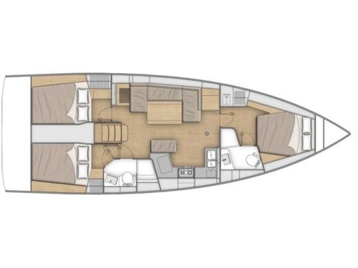 Sailboat Beneteau Oceanis 40.1  Plattegrond van de boot