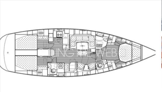 Sailboat Bavaria 50 Vision Plano del barco