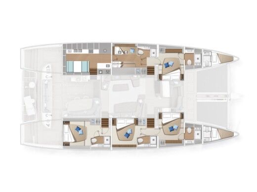 Catamaran  Lagoon Sixty 5 boat plan