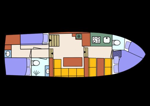 Houseboat Adrea Valk 1270 Boat layout