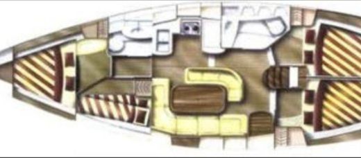 Sailboat Dufour 13 metros Plano del barco