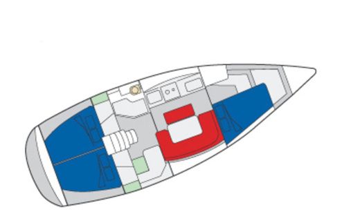 Sailboat DUFOUR 365 GL Plattegrond van de boot