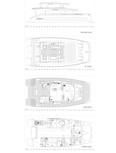 Catamaran VisionF VisionF 80 E-Cat Plattegrond van de boot