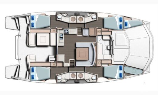 Catamaran Leopard 51¨ Leopard Boat layout