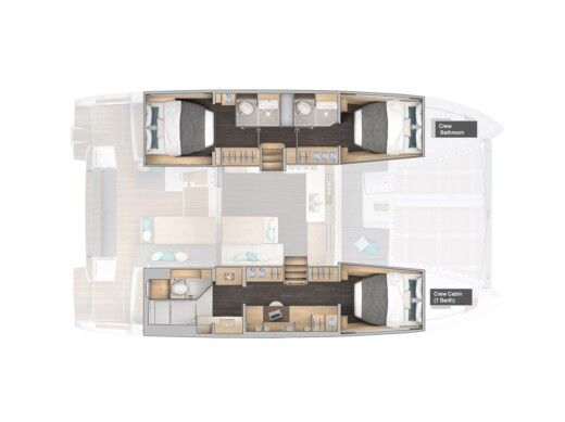 Catamaran  Lagoon 43 Plattegrond van de boot