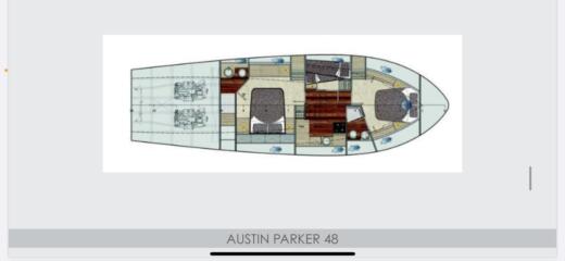 Motorboat Austin Parker Ap 48 Sundeck Boat layout