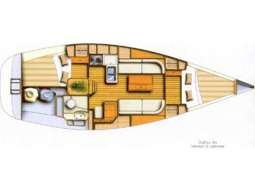 Sailboat  Dufour 34 E Performance Boat layout