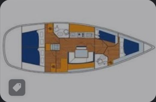 Sailboat Beneteau Cyclades 43.4 Plattegrond van de boot