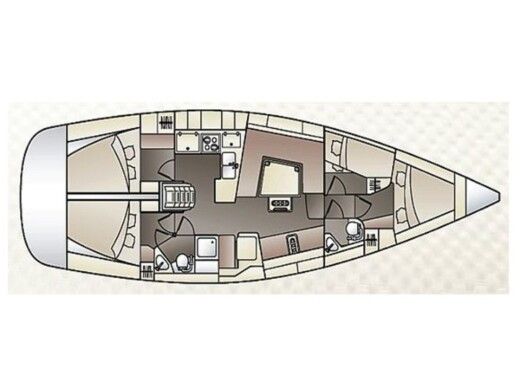 Sailboat Elan Elan 444 Impression Plano del barco