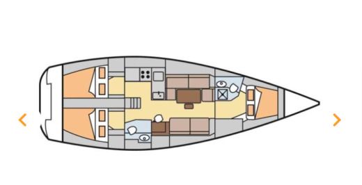 Sailboat Dufour Dufour 40e Performance Plattegrond van de boot