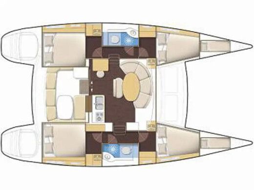 Catamaran  Lagoon 380 S2[G] Plattegrond van de boot