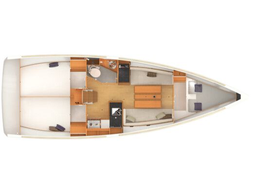 Sailboat Jeanneau Sun Odyssey 349 Boot Grundriss