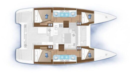 Catamaran Lagoon 40 Plattegrond van de boot