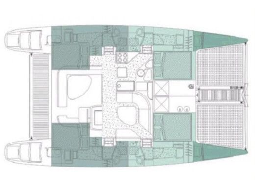 Catamaran Voyage 440 Boat layout