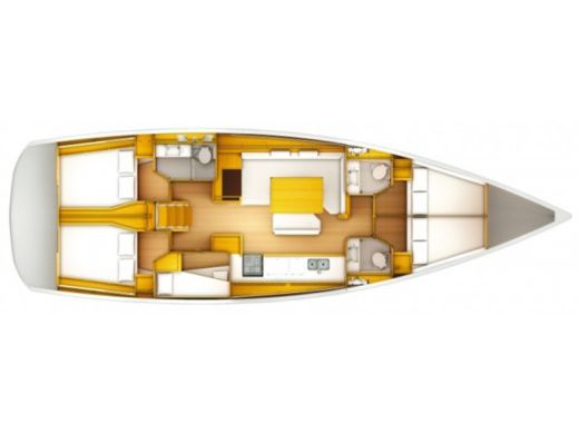 Sailboat JEANNEAU SUN ODYSSEY 519 Plattegrond van de boot