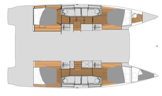 Catamaran Fountaine Pajot ELBA 45 Boot Grundriss