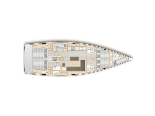 Sailboat  Hanse 508 Planimetria della barca