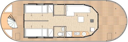 Houseboat Nautilus Hausboote GmbH Nautiki maxi - führerscheinfrei Boat layout